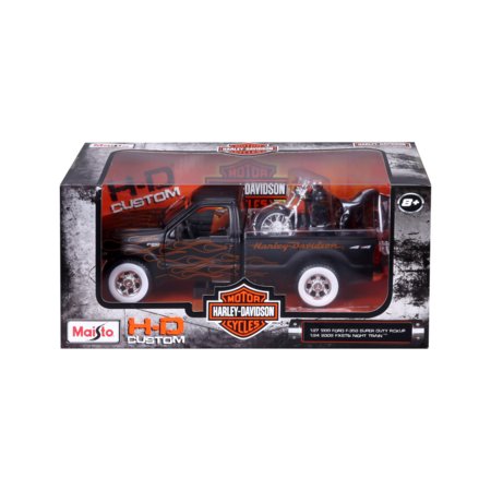 MAISTO DIE CAST 1:27 automobilis Ford F-350 ir motociklas 1:24, 32181 