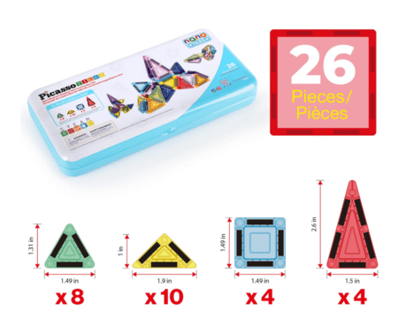 PICASSO TILES Magnetinis konstruktorius Construction set with Pencil box 26 det., PN11 