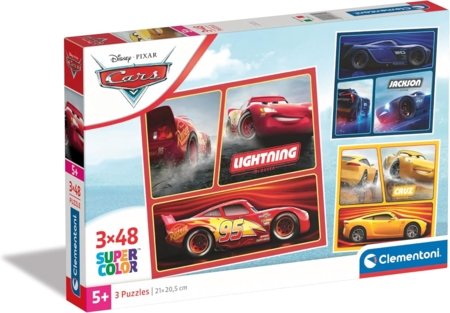 CLEMENTONI CARS dėlionė, 3x48 det., 25305 
