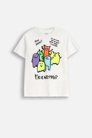 COCCODRILLO marškinėliai trumpomis rankovėmis, balti, WC6143211VBA-001-116, 116 dydis 