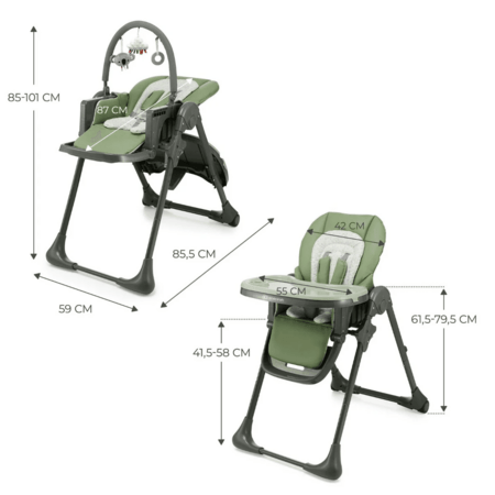 KINDERKRAFT universali maitinimo kėdutė 2in1 TUMMIE, green, KHTUMM00GRE0000 