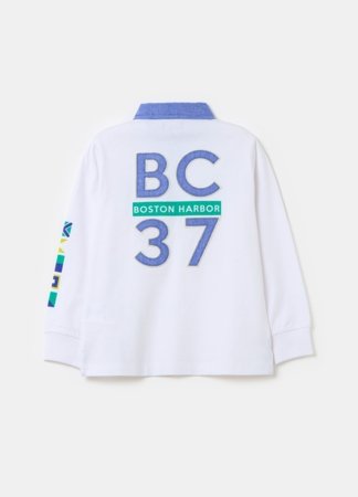 OVS polo marškinėliai ilgomis rankovėmis, balti, , 001969497 