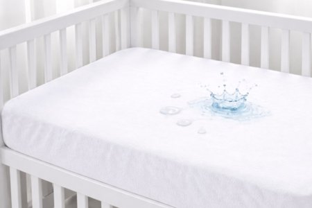 MIMINU neperšlampama paklodė su guma, 140x70 cm., White 