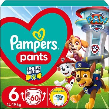 PAMPERS sauskelnės-kelnaitės, PAW PATROL, 6 dydis, 14-19kg, 60 vnt., 81784214 81784214