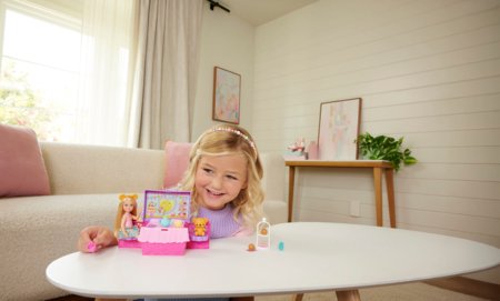 BARBIE Chelsea lėlė su meškiuko automobiliu, JJB40 