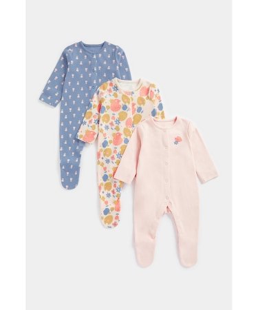 MOTHERCARE šliaužtinukas ilgomis rankovėmis, 3vnt., FC100 