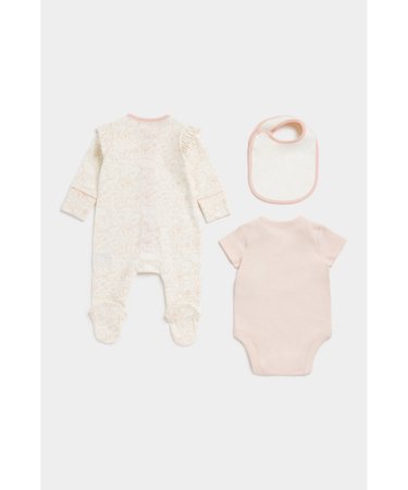 MOTHERCARE šliaužtinukas ilgomis rankovėmis, smėlinukas trumpomis rankovėmis ir seilinukas, FB429 644775