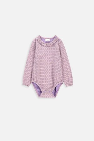 COCCODRILLO smėlinukas ilgomis rankovėmis SOFT ALPINE GIRL NEWBORN, violetinis, ZC3112102SGN-016 ZC3112102SGN-016-074