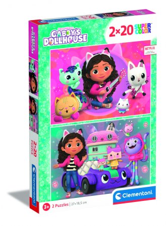 CLEMENTONI dėlionė Gabby's Dollhouse, 2x20d., 24802 24802
