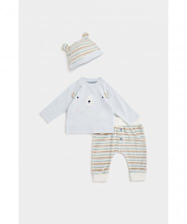 MOTHERCARE marškinėliai ilgomis rankovėmis, kelnės ir kepurė, CB782 606426