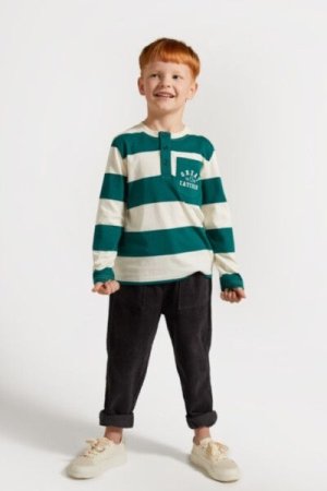 COCCODRILLO marškinėliai ilgomis rankovėmis ACADEMY BOY KIDS, žali, ZC4143101ABK-011-122, 122 cm 