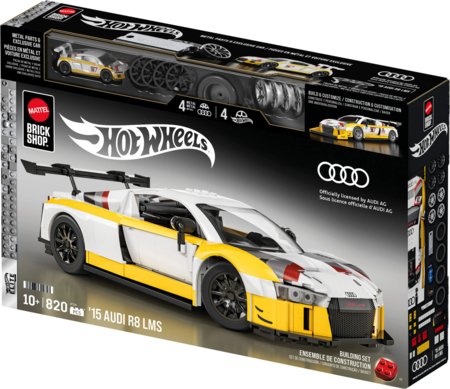 MATTEL BRICK SHOP HOT WHEELS 1:16 Elite Audi R8 LMS konstruktorius, JFT18 