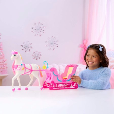 BARBIE NUTCRACKER LAND OF SWEETS žirgo ir rogių rinkinys - Spragtuko kolekcija, JNH63 
