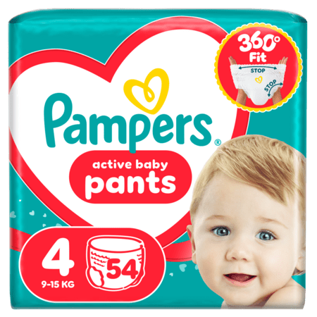 PAMPERS sauskelnės-kelnaitės Pants, 4 dydis, 9-15kg, 54 vnt., 80894798 