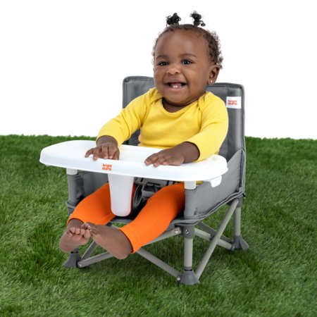 BRIGHT STARTS maitinimo kėdutė - busteris POP 'N SIT, GREY, 17198 