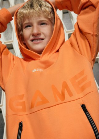 MAYORAL susegamas džemperis su gobtuvu, apricot, 6.411-55, 157  cm 