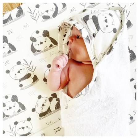 MARKLAND muslino rankšluostis su gobtuvu PURE MUSLIN, 75x75 cm., Panda, 18-25PA 