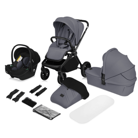 LIONELO universalus vežimėlis MIKA PLUS 3in1, Grey stone, LO-MIKA PLUS 3IN1 