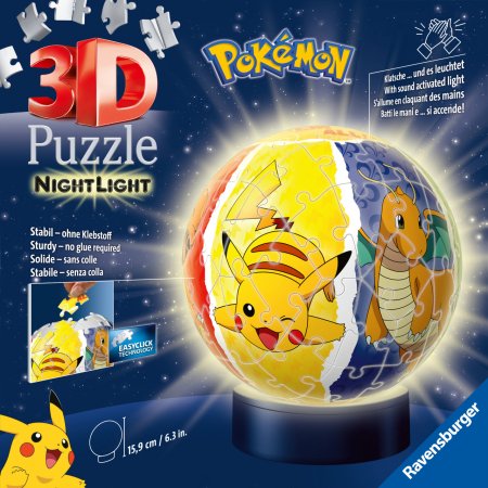 RAVENSBURGER 3D dėlionė Nightlight Pok?mon, 72d., 11547 11547