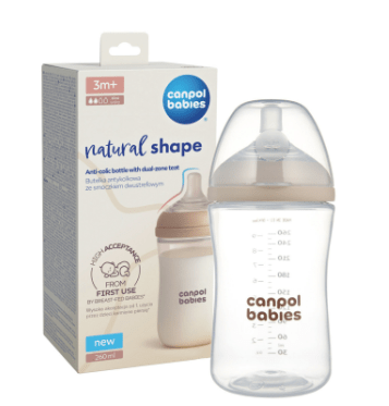 CANPOL BABIES maitinimo buteliukas su žinduku NATURAL SHAPE, 260 ml, 35/401 