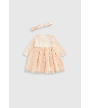 MOTHERCARE suknelė ilgomis rankovėmis, pėdkelnės ir galvos juosta, IF380 92 