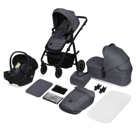 LIONELO universalus vežimėlis AMBER PLUS 3in1, Grey graphite, LO-AMBER PLUS 
