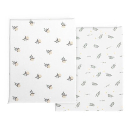 CHICCO paklodės su guma lopšiukui BABY HUG, 39x77 cm., 2 vnt., Greenery 