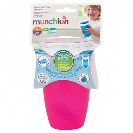 MUNCHKIN puodelis, Miracle 360, rožinis, 12mėn+, 296ml, 90073 1102902