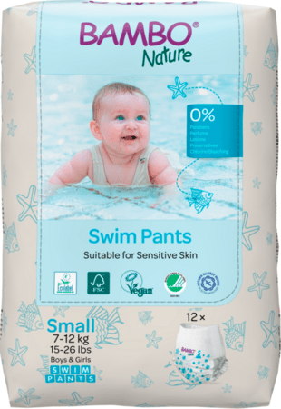 BAMBO NATURE maudymosi sauskelnės-kelnaitės, Small, 7-12 kg, 12 vnt, BAMBN8596 