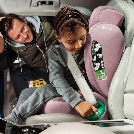KINDERKRAFT automobilinė kėdutė JUNIOR FIX 2 PLUS, 100-150 cm., Pink, KCJUFI20PNKPL0N 