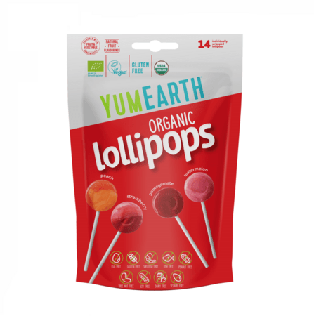 YUMEARTH ekologiški įvairių vaisių ir uogų skonio ledinukai ant pagaliuko, 4 rūšys, 85 g, 14 vnt., YE112