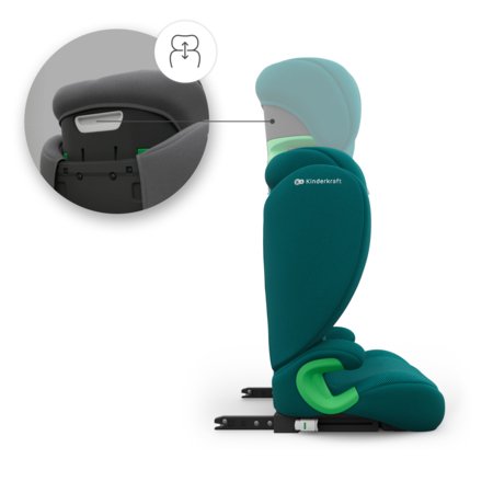 KINDERKRAFT automobilinė kėdutė JUNIOR FIX 2 PLUS, 100-150 cm., Green, KCJUFI20GREPL0N 