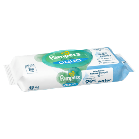 PAMPERS šlapios servetėlės, Harmonie Aqua Wipes, 48 vnt, 81770633 81770633