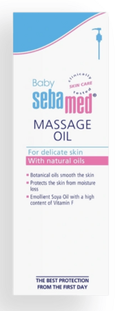 SEBAMED baby kūdikių raminamasis masažo aliejus (su dozatoriumi), 150 ml. 