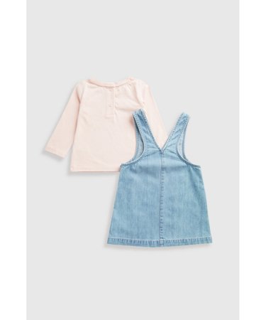 MOTHERCARE marškinėliai ilgomis rankovėmis, sarafanas ir pėdkelnės, JL459 116 