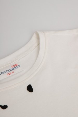 COCCODRILLO marškinėliai ilgomis rankovėmis MAXI MINI GIRL KIDS, ecru, ZC3143103MGK-003 ZC3143103MGK-003-092