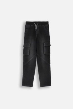 COCCODRILLO sportinės kelnės JEANS COLLECTION BOY, juodos, ZC4123501JCB-021-164, 164 cm 