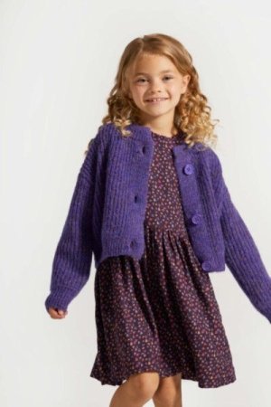 COCCODRILLO susegamas megztinis ACADEMY GIRL KIDS, violetinis, ZC4172201AGK-016-122, 122 cm 