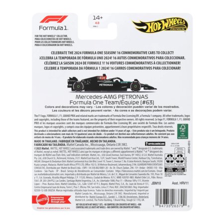 HOT WHEELS Premium lenktyninis Mercedes–Benz 2024 George Russell automodeliukas, JBM18 