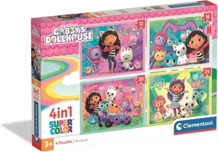 CLEMENTONI GABBY'S DOLLHOUSE dėlionė, 4in1, 21752 