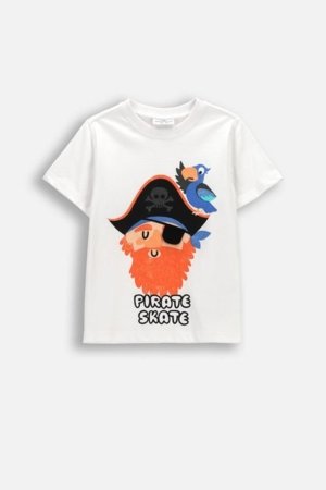 COCCODRILLO marškinėliai trumpomis rankovėmis, balti, WC6143201RBK-001-104, 104 cm 