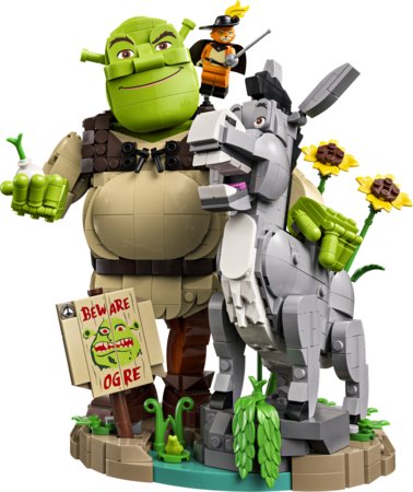 72423 LEGO® Shrek: Šrekas, Asilas ir Batuotas Katinas Pūkis 