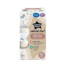 TOMMEE TIPPEE Natural Start  dekoruotas buteliukas, su sterilizavimo funkcija 260 ml, 0 mėn+, 42250206 42250205