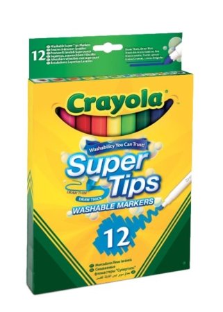 CRAYOLA flomasteriai Supertips Washable Markers, 12vnt., 7509 
