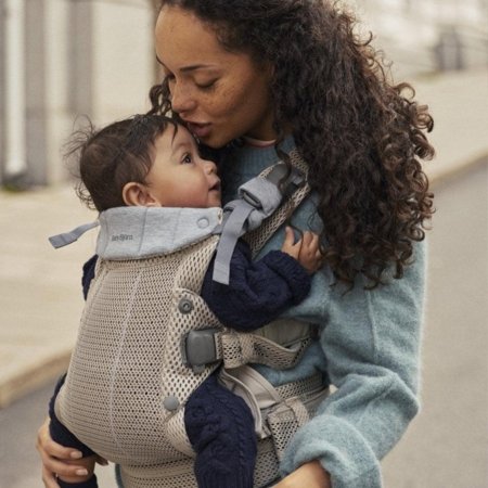 BABYBJÖRN nešioklė HARMONY 3D MESH, grey beige, 088002 