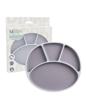 BIBADO silikoninė prilimpanti lėkštė, mist, BIB206 