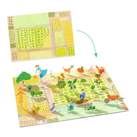DJECO kūrybinis rinkinys Lift-up Stickers - Farm, DJ00045 