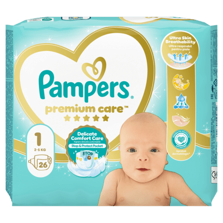 PAMPERS sauskelnės, Premium Care dydis 1, 26 vnt, 81765753 81765753