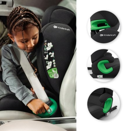 KINDERKRAFT automobilinė kėdutė JUNIOR FIX 2 PLUS, 100-150 cm., Black, KCJUFI20BLKPL0N 
