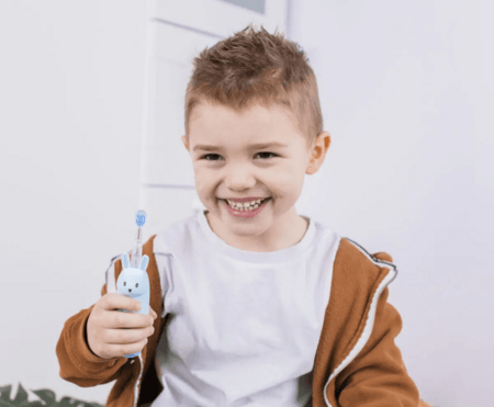 INNOGIO antgaliai dantų šepetėliui 2 vnt. GIOgiraffe/GIOrabbit, blue, GIO-450BH 